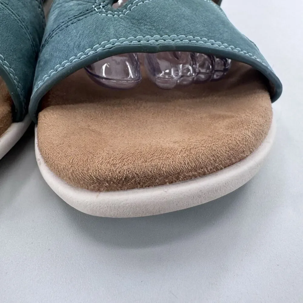 Comfortiva Leather Teal Women’s Sandal w/pillowtop Sz 11 M Fast Shipping